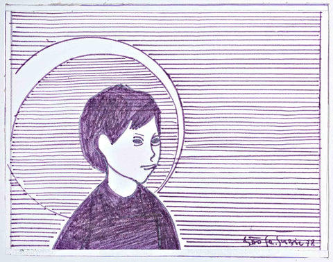 Ajdo France Šubic - Painting of a Boy in 1978