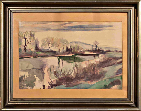 Aleksa Ivančeva - Ljubljanica after the storm and Krim in the background
