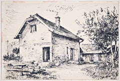 Dore Klemenčič Maj - House with Bicycle and Grandmother