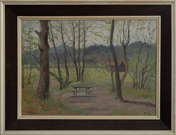 France Godec - Bench in forest