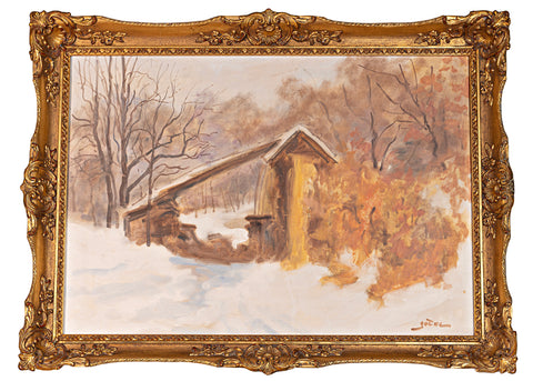 France Godec - Hayrack in the Snow