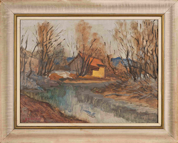 France Godec - Hut with River