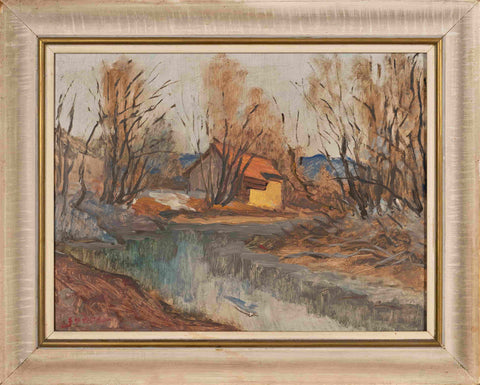 France Godec - Hut with River