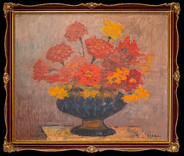 France Godec - Red flowers in vase