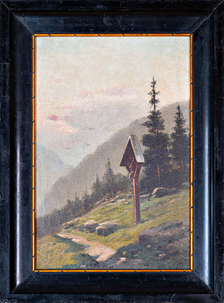 Georg Kotzbeck - Mountain Path and Christ on Cross