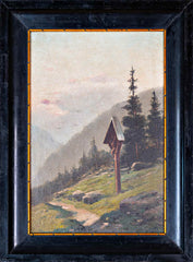 Georg Kotzbeck - Mountain Path and Christ on Cross