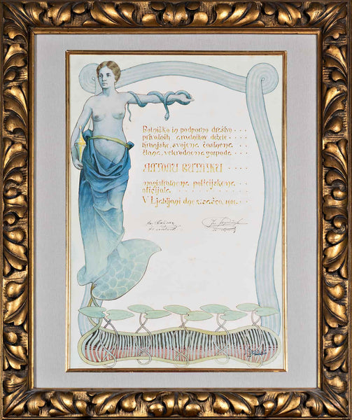 Ivan Grohar - Nude and snake