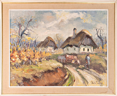 Ivan Katič - Farmhouses, vineyard and oxen