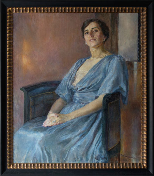 Ivan Vavpotič - Portrait of a lady in blue (Marija Korošec)