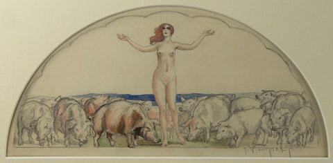Ivan Vavpotič - Naked woman with pigs