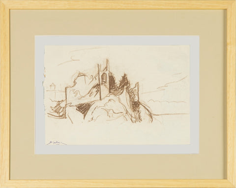 Božidar Jakac - Double-sided drawing: Castle