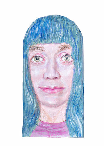 Jurij Kalan - Girl with Blue Hair and Purple T-Shirt