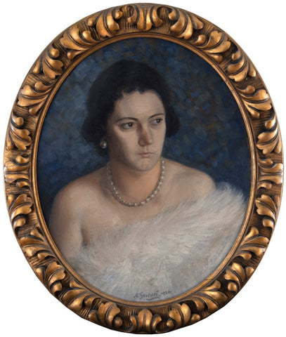 Maksim Gaspari - Portrait Mrs. Fani Breskvar - 1/2, oval