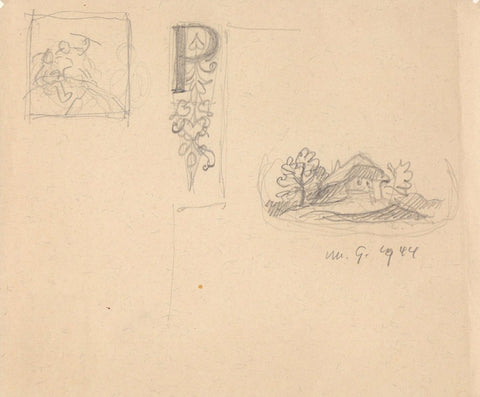 Maksim Gaspari - Sketch of house, Letter P