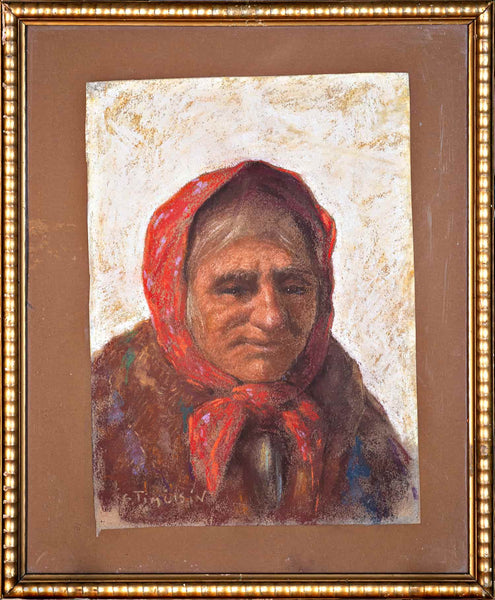 Mihajlo Timčišin - Grandmother in Red Shawl