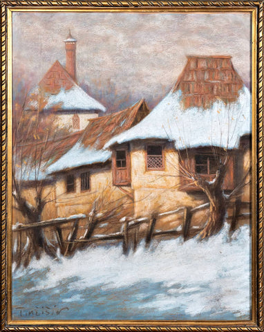 Mihajlo Timčišin - Houses in Sarajevo in Winter
