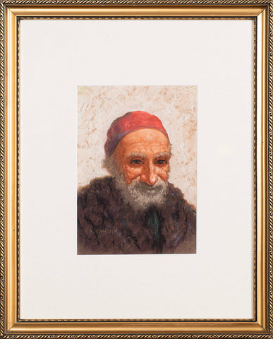 Mihajlo Timčišin - Portrait of a Muslim in Red Kufi