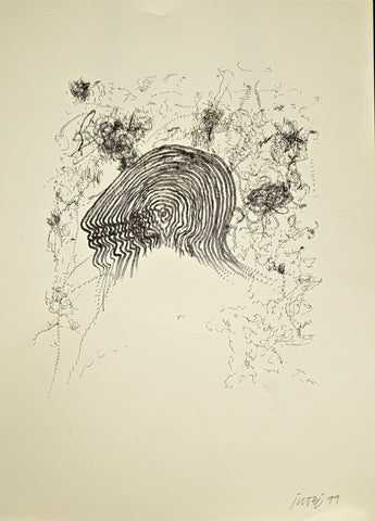 Miroslav Šutej - Abstraction head sketch -1999