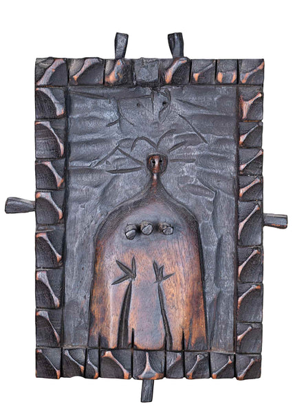 Tone Lapajne - Wooden painting with 5 wooden nails