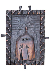 Tone Lapajne - Wooden painting with 5 wooden nails