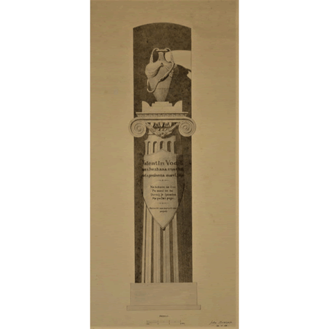 Jožef Burgar - Plan for the statue: Valentin Vodnik