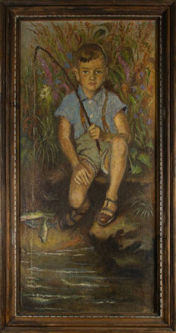 France Godec - A boy fishing