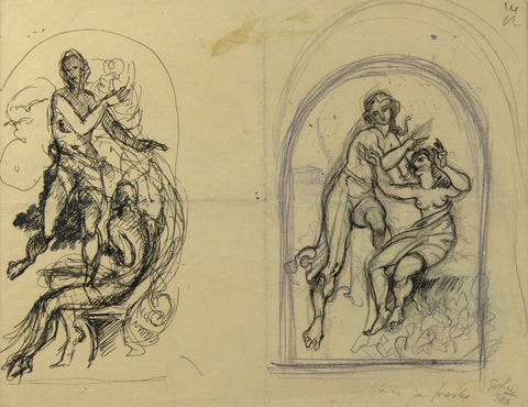 France Godec - Sketch for a fresco