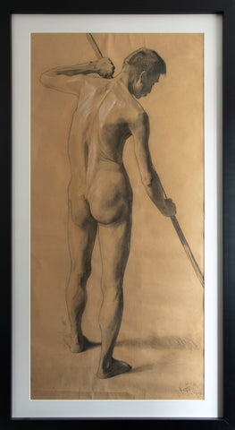 Anton Gojmir Kos - Nude man with pole