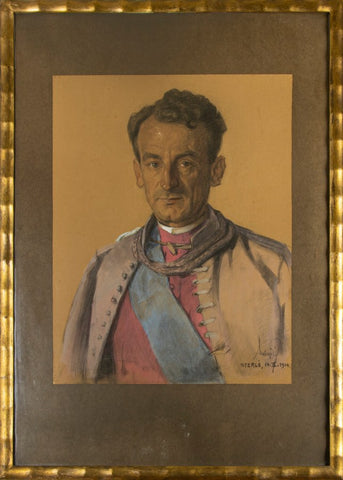 Sterle France (Franjo) - Portrait of Miroslav Ambrožič, in a falcon uniform