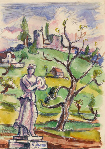 France Zupan - A statue in the landscape
